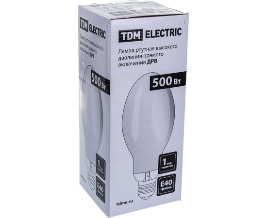 Ртутная лампа высокого давления TDM ДРВ 500 Вт Е40 SQ0325-0021 – изображение 2