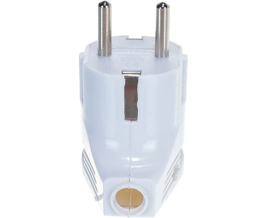 Угловая вилка с/з, белая 16А 250В UNIVersal А105 – изображение 2