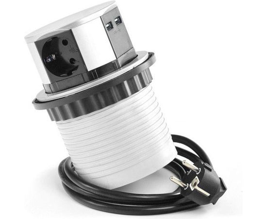 Выдвижной встраиваемый розеточный блок GTV на 3 EURO розетки и 2 USB AE-BPW3S100U-53 – изображение 2