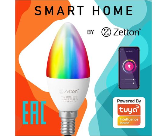 Умная лампа Zetton LED RGBW Wi-Fi Bulb E14 5Вт ZTSHLBRGBE141RU – изображение 2
