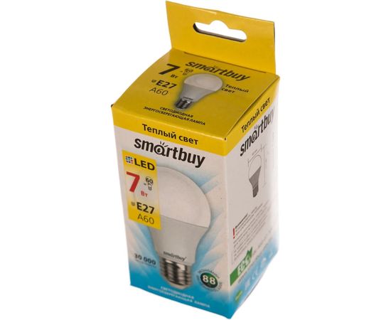 Светодиодная лампа Smartbuy LED A60-07W/3000/E27 SBL-A60-07-30K-E27-N – изображение 2
