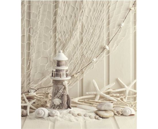 Штора (занавеска) для ванной JoyArty "Маяк с декорациями" из сатена, 180х200 см с крючками sc_9000 – изображение 3