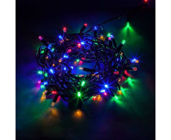 Линейная гирлянда FERON CL43, 200 LED, СТАТИЧНОЕ СВЕЧЕНИЕ, мульти, 20м+1.5м, черный шнур 32428 – изображение 3