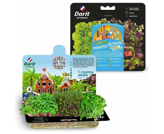 Набор для выращивания DARIT Микрозелень краснокочанная капуста/салат/мизуна 3 г 122442 – изображение 3