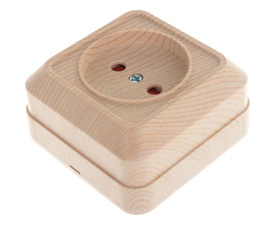 Розетка открытой установки с защитными шторками 2П IP20 10А, сосна TDM Ладога SQ1801-0053 – изображение 3