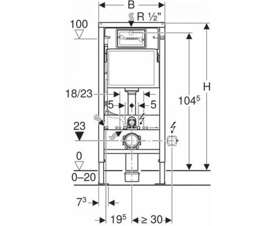 Монтажный элемент для подвесного унитаза GEBERIT 458.103.00.1 Duofix 00000051921 – изображение 3