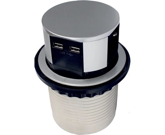 Выдвижной встраиваемый розеточный блок GTV на 3 EURO розетки и 2 USB AE-BPW3S100U-53 – изображение 4