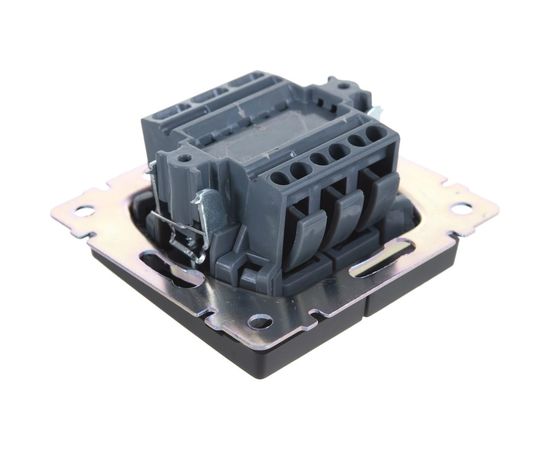 Выключатель Smartbuy 2-клавишный 10А черный Нептун SBE-05b-10-SW2-0 – изображение 4