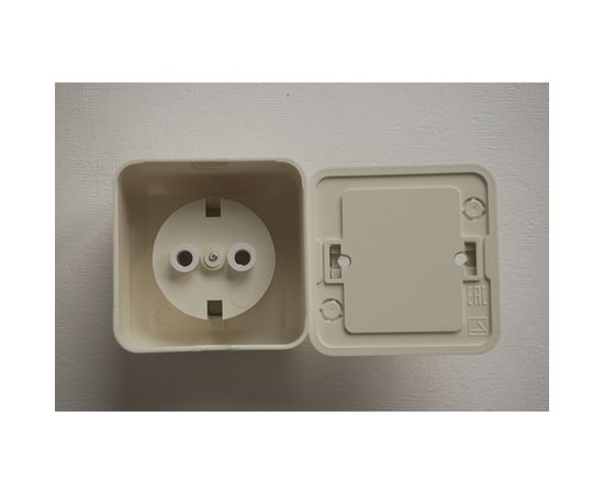 Розетка Кунцево-Электро ОПТИ��А открытой установкой одноместная с з/к, 16А РА16-376 с/к 8036 – изображение 5