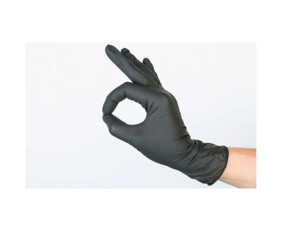 Нитриловые перчатки ЛАЙМА, черные, 50 пар/100шт, неопудренные, прочные, размер L большой, 606295 – изображение 5