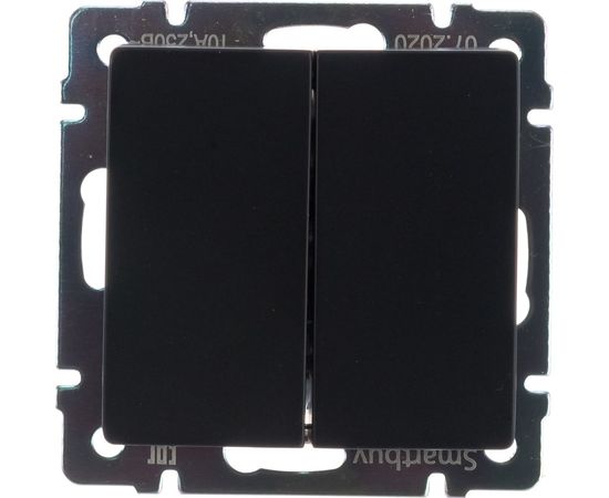 Выключатель Smartbuy 2-клавишный 10А черный Нептун SBE-05b-10-SW2-0 – изображение 6