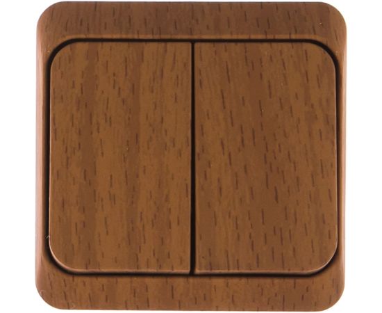 Выключатель Schneider Electric 2-клавишный ОП Этюд Дача 10А с индикатором, бук SchE BA10-006T 