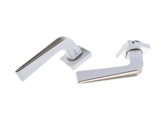 Дверная ручка RENZ Франко супер белый/матовый никель КВ, 2 шт. INDH 310-02 SW/SN 