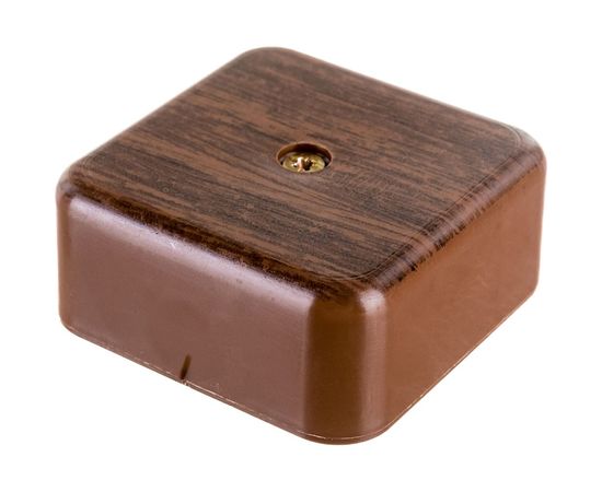 Распаячная коробка УРАЛ ПАК открытой проводки 50х50х20мм, темное дерево, без клеммы IP40 КР-513180050-100 