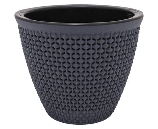 Кашпо bmc КШ7944 Ротанг антрацит, 17х14.5 см, 2.25 л 058815 
