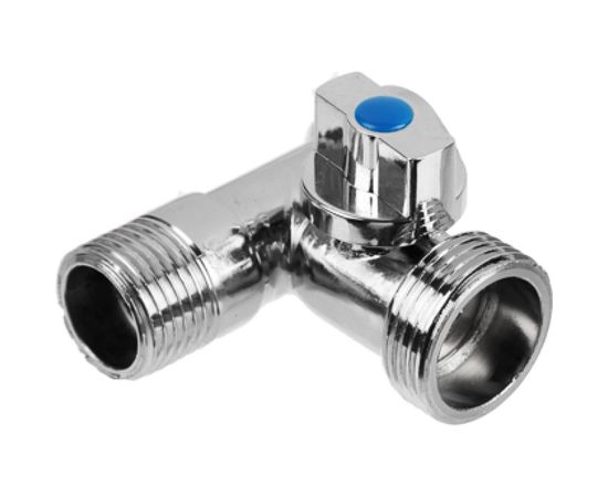 Шаровой угловой трехпроходной кран FRESSO 1/2""х3/4""х1/2"", ВР-НР-НР, хром 554-446 