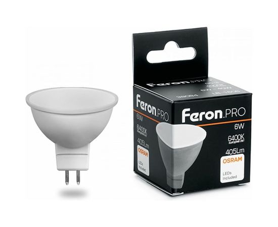 Светодиодная лампа FERON PRO LB-1606 MR16 G5.3 6W 6400K OSRAM LED 38085 