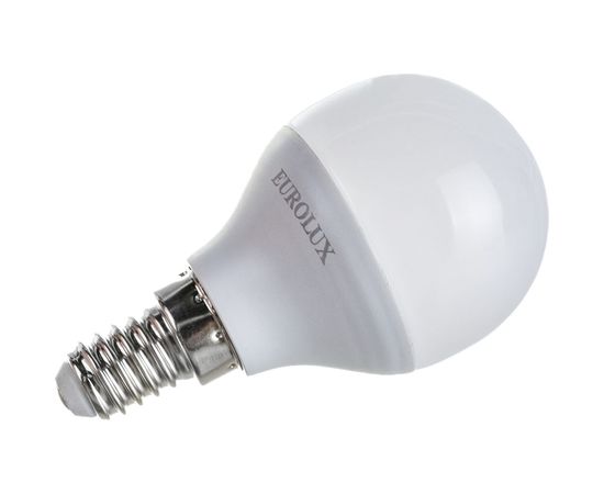 Светодиодная лампа Eurolux LL-E-G45-7W-230-2,7K-E14/шар, 7Вт, теплый белый, Е14 76/2/5 – изображение 2