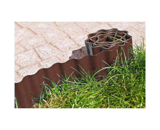 Бордюрная садовая лента VERTO 10 см x 9 м, коричневая 15G513 – изображение 2
