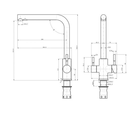 Смеситель для кухни OLIVES Balear под фильтр, нержавеющая сталь 13450BL – изображение 2