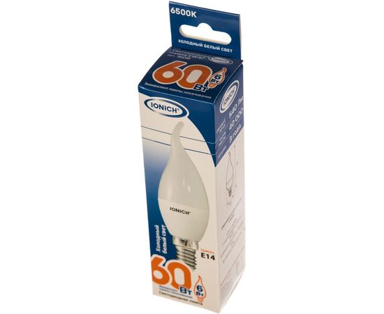 Светодиодная лампа IONICH декоративное освещение ILED-SMD2835-CW37-6-540-230-6.5-E14 1120 1608 – изображение 2