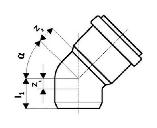 Отвод однораструбный (67°) HTB 32 Ostendorf 110130 – изображение 2