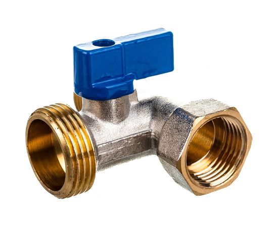 Шаровой кран для стиральной машины RM трёхпроходной, 1/2х3/4х1/2, никелированный -3WFMM – изображение 3