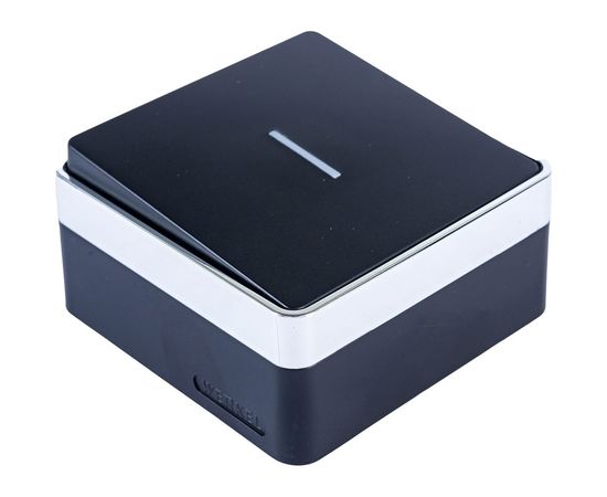 Одноклавишный выключатель с подсветкой Werkel W5010135 Gallant (черный/хром) a050979 – изображение 3