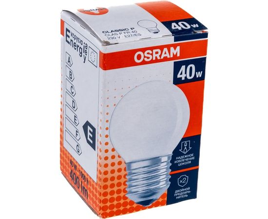 Лампа накаливания CLASSIC P FR 40W E27 OSRAM 4008321411716 – изображение 4