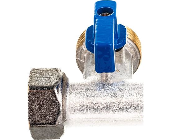 Шаровой кран для стиральной машины RM трёхпроходной, 1/2х3/4х1/2, никелированный -3WFMM – изображение 4