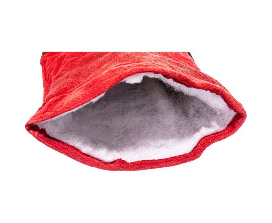 Спилковые утепленные краги с искусственным мехом Gigant, красные, 12 пар GHG-05-1 – изображение 7