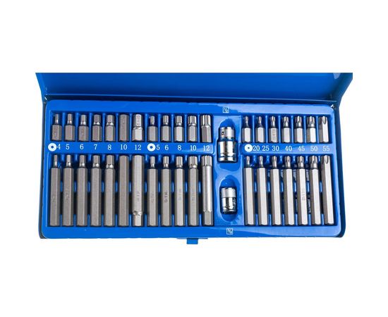 Набор бит Vorel 1/2. 3/8 40 предметов HEX Torx SPLINE металлический кейс 66400 