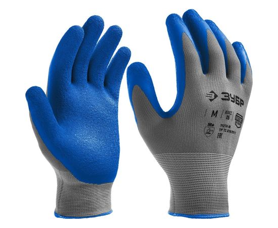 Противоскользящие перчатки ЗУБР Рельефные, размер L 11274-L_z01 