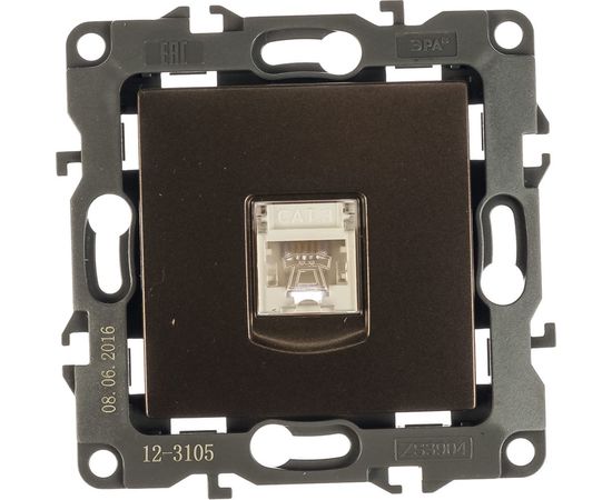 Телефонная розетка ЭРА 12310513 RJ11, IP20, Эра12, бронза Б0019343 