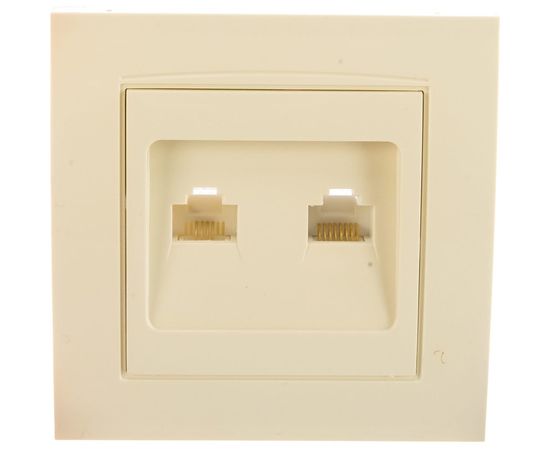 Комбинированные розетки UNIVersal Бриллиант компьютерная+TF слоновая кость ivory 7948837 