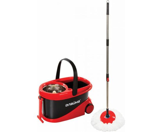 Набор для уборки ЛАЙМА ведро 19 л/9 л с отжимом на колесах, швабра с круглой насадкой 2 шт кольцо 606303 