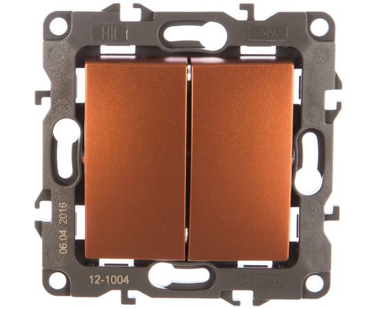 Двойной выключатель ЭРА 12100414 10АХ250В, IP20, без м.лапок Б0019313 