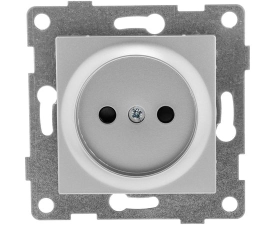 Механизм розетки GUSI ELECTRIC Ugra 1-ой б/з с з/ш, СУ, 16А, 250В, серебро С11Р2-004 