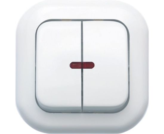 Выключатель Кунцево-Электро ВАЛЕНТИНА скрытой установки, двухклавишный с подсветкой С56-175 7649 