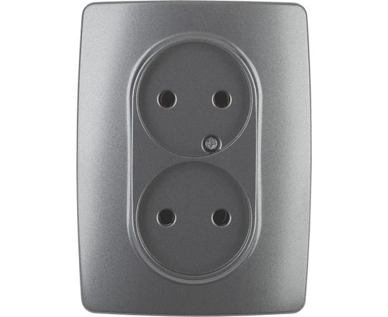 Розетка ЭРА 12-2107-12 2X2P, 16A-250В, IP20, 12, графит Б0031244 