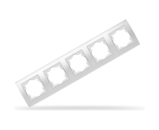 Рамка UNIVersal Бриллиант 5-ти местная, горизонтальная, белый 1028 