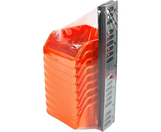 Набор малых лотков для метизов с планкой Blocker 9 шт. оранжевый BR3743ОР 