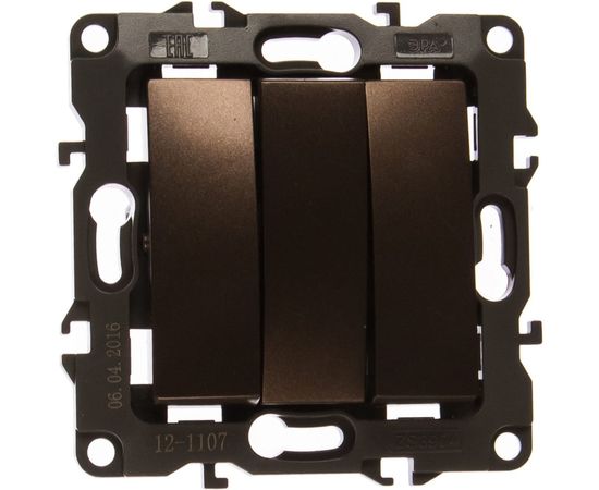 Тройной выключатель ЭРА 12-1107-13 10АХ-250В, IP20, бронза Б0019300 
