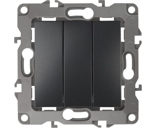 Тройной выключатель ЭРА 12-1107-05 10АХ-250В, IP20, антрацит Б0014673 