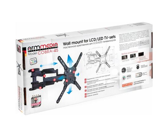 TV кронштейн Arm media COBRA 45 new black 10245 – изображение 13