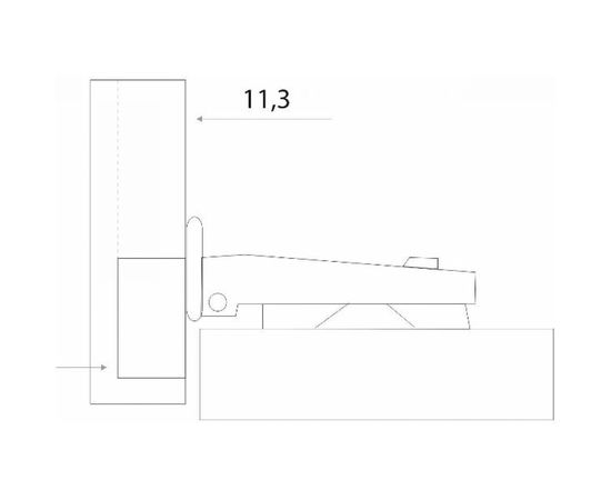 Накладная петля Trodos 11.03.02 YX-362B, SLIDE-ON с пл. 314001 – изображение 2