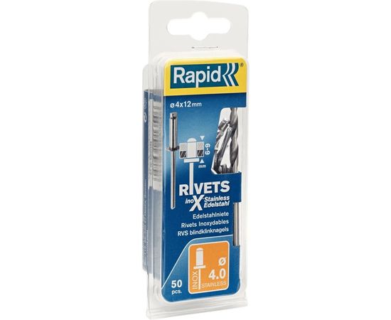 Заклепка из нержавеющей стали (50 шт; 4x12 мм) RAPID 5000394 – изображение 2