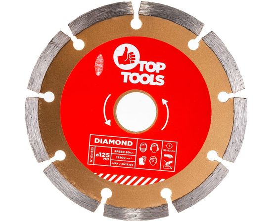 Диск алмазный сегментный (125x22.2 мм) Top Tools 61H325 – изображение 3