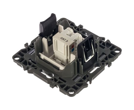 Телефонная розетка ЭРА 12310503 RJ11, IP20, Эра12, алюминий Б0014713 – изображение 3