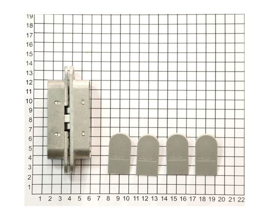 Скрытая петля CEMOM MOATTI ESTETIC 40/A 3D матовый хром, регулируемая, вес полотна 40кг, 23x115мм 51523 – изображение 3